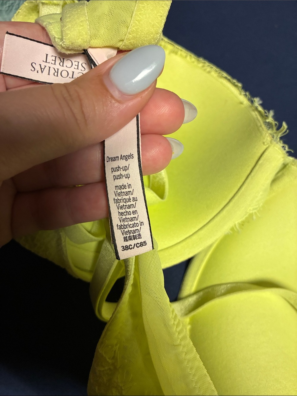 VS Bright Yellow Lace Push-Up Bra - Picture 4 of 6
